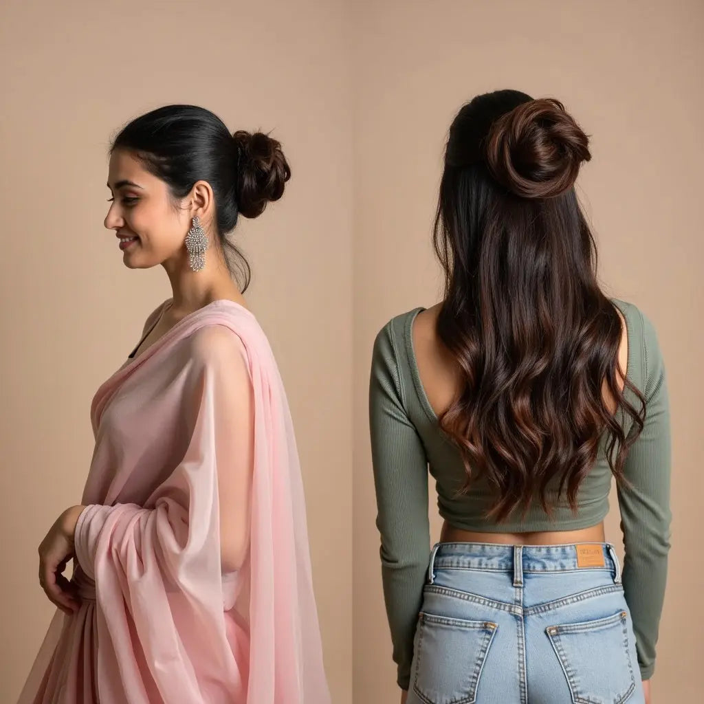 Messy Bun Scrunchie- Dark Brown.