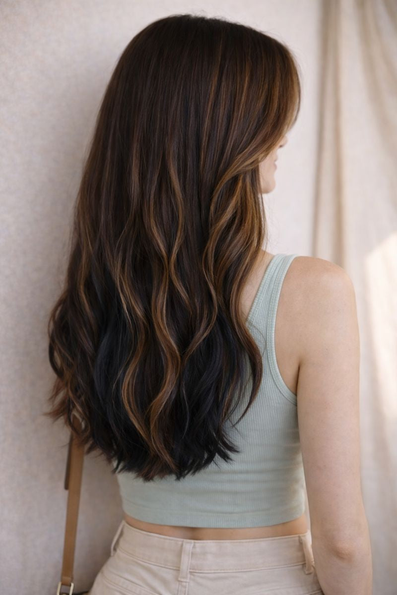 Natural Black Streaks - Wavy