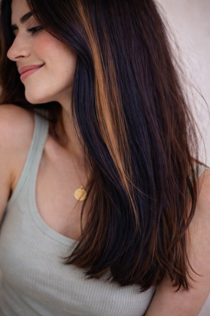 Natural Black Streaks - Straight