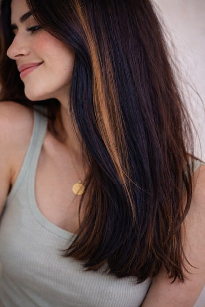 Natural Black Streaks - Straight