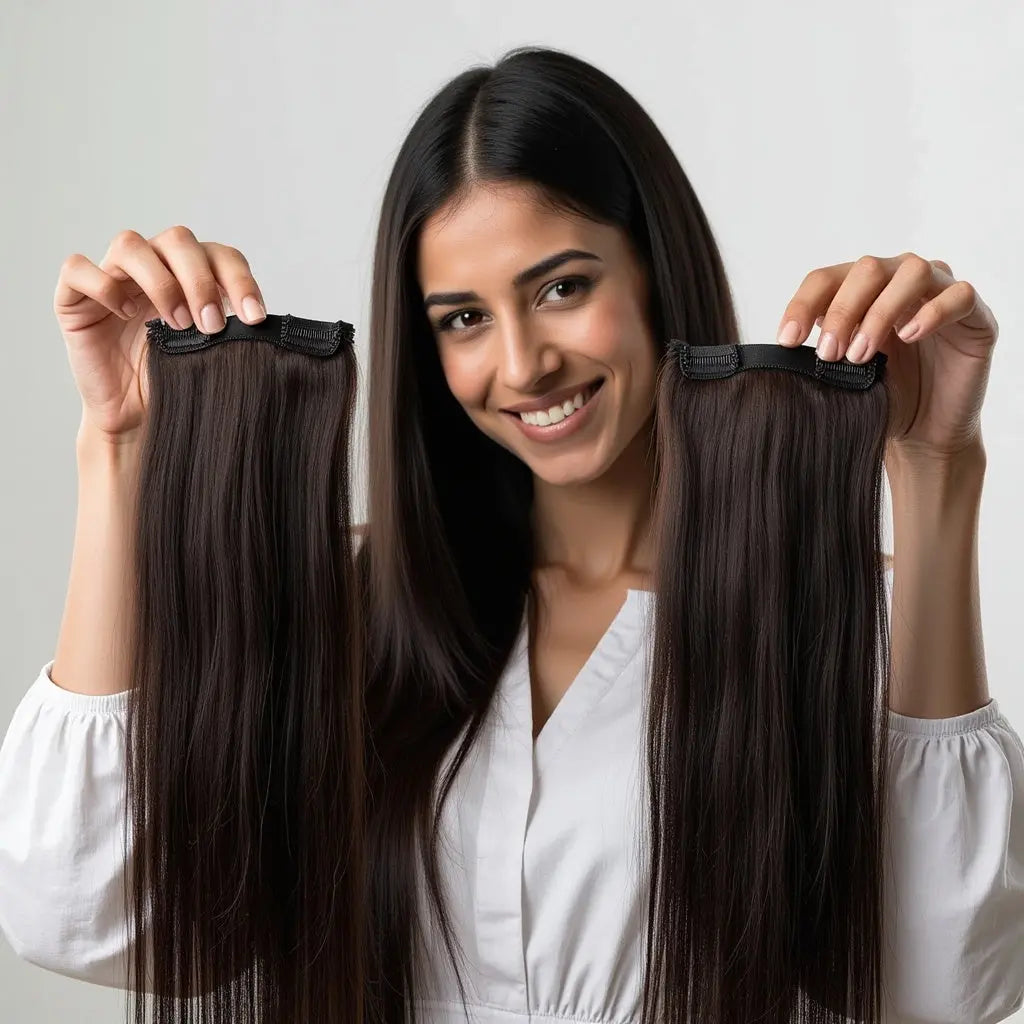 Two Clip Weft- Straight Brown.