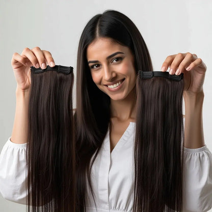 Two Clip Weft- Straight Brown.