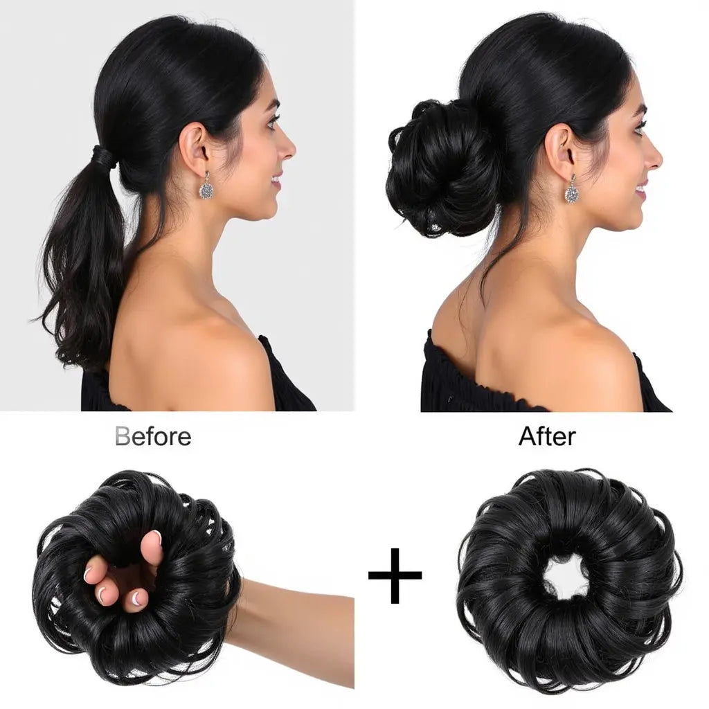 Black Messy Scrunchie.