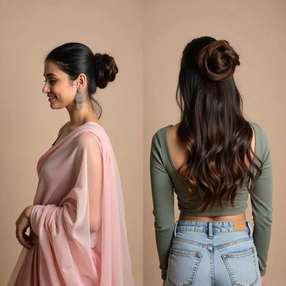Messy Bun Scrunchie- Dark Brown.